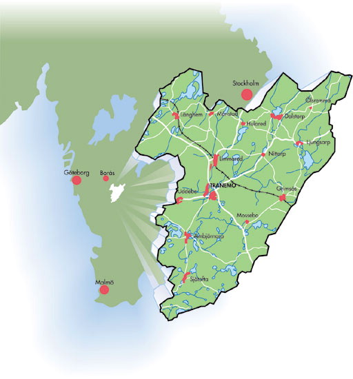 Karta Tranemo kommun